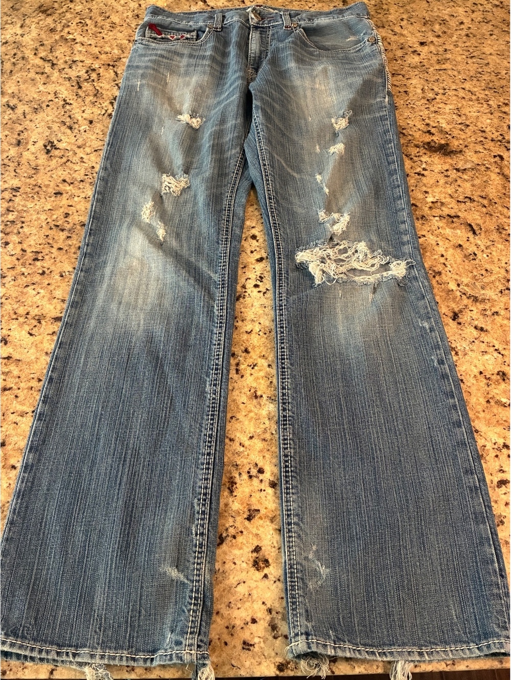BKE Jake Distressed Bootcut Jeans 32